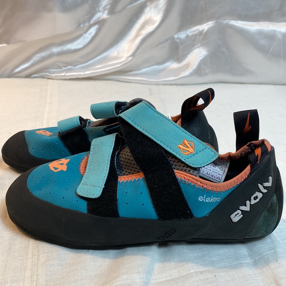 Evolv Electra Climbing Bouldering Shoes Black Blue Size 11 like new